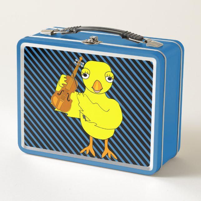 Violin Chick Metal Lunch Box (Front)