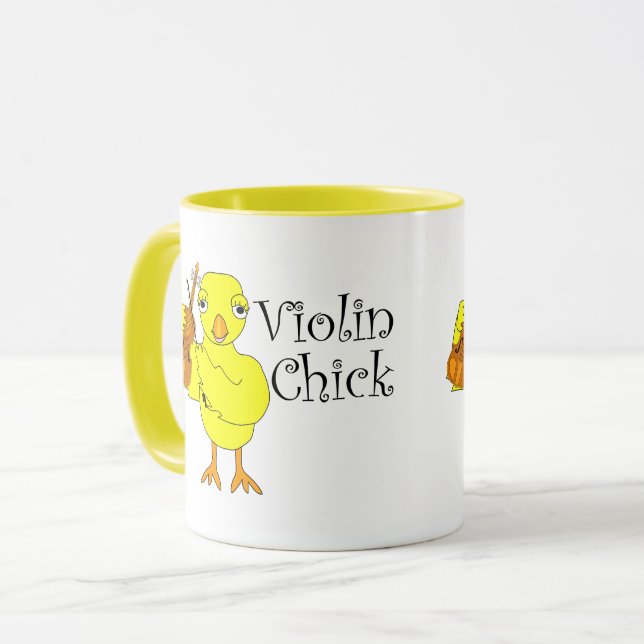 Violin Chick Text Mug (Front Left)