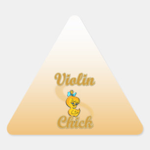 Violin Chick Triangle Sticker