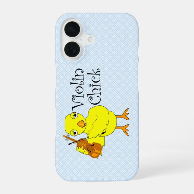 Violin ChickText iPhone 16 Case (Back)