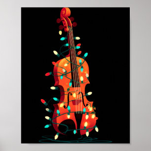 Violin Christmas Graphics Lights Lover Player Viol Poster