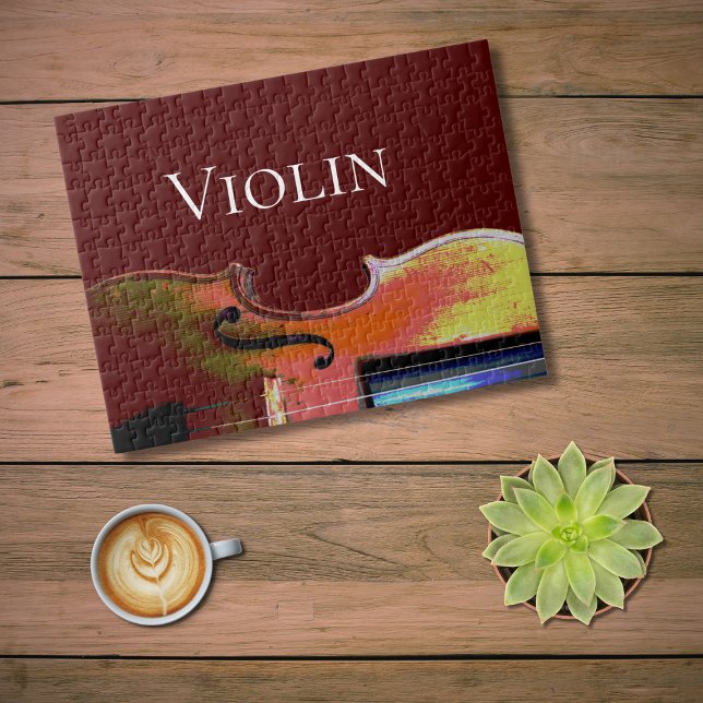 Violin Classical Music Red Jigsaw Puzzle (Creator Uploaded)