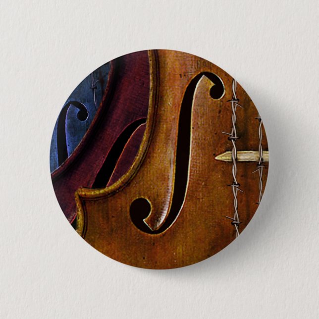 Violin Composition 6 Cm Round Badge (Front)