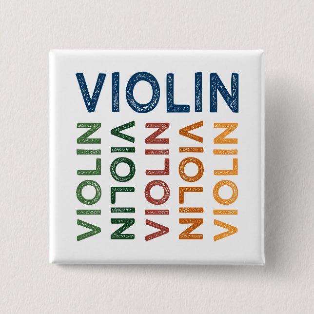 Violin Cute Colourful 15 Cm Square Badge (Front)