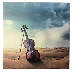 Violin Desert Tranquillity, Ceramic Tile