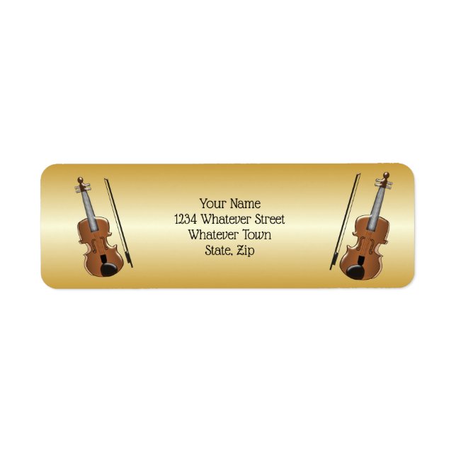 Violin Design Return Address Label (Front)