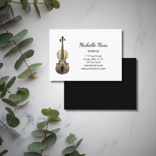 Violin Elegant Music Teacher Musician Performer   Business Card