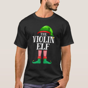 Violin Elf Matching Family Group Christmas Party P T-Shirt