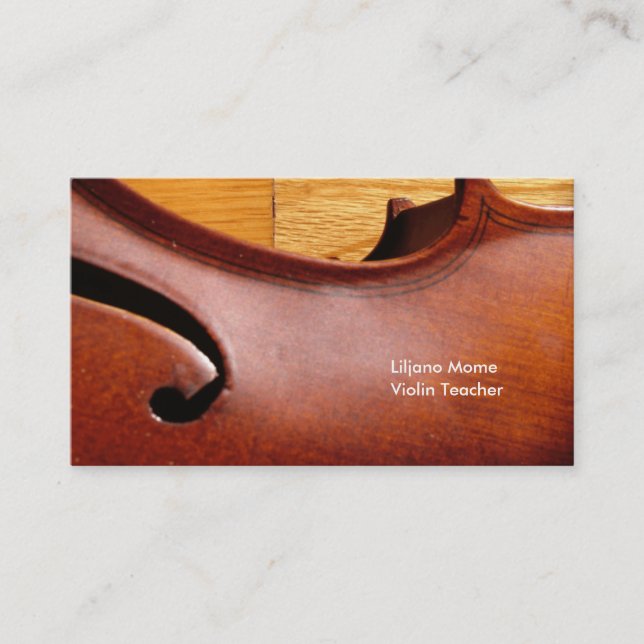 Violin F Hole Violin Business Cards Template (Front)