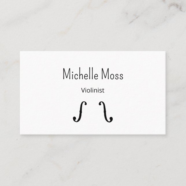 Violin F Holes Music Teacher Violinist  Business Card (Front)