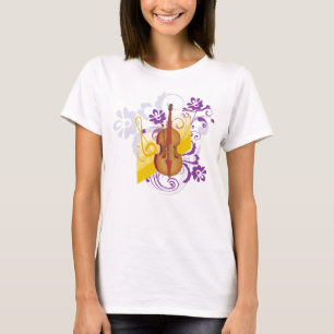 Violin Floral Swirl T-Shirt