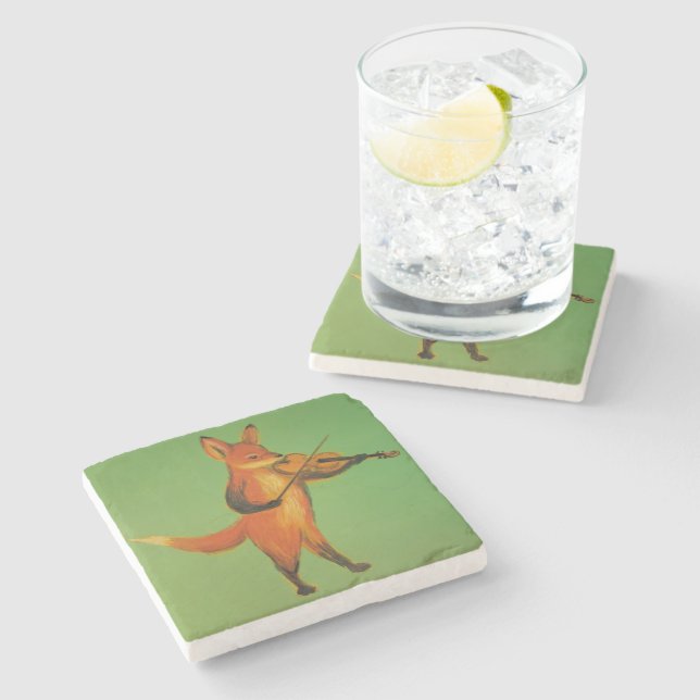 Violin: Fox Stone Coaster (Side)