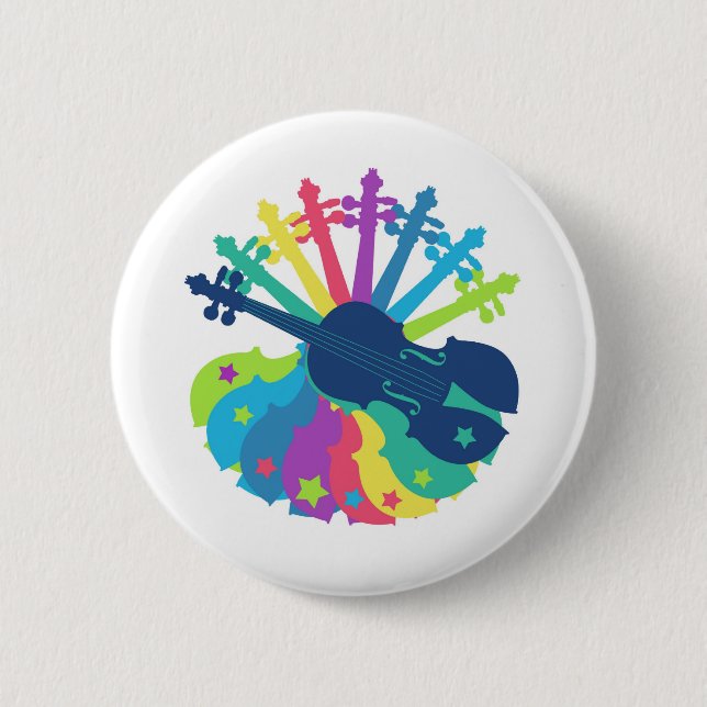 Violin Fun 6 Cm Round Badge (Front)