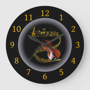 Violin ~ G clef ~ Musical Swirl ~ Spotlight ~* ~ Large Clock