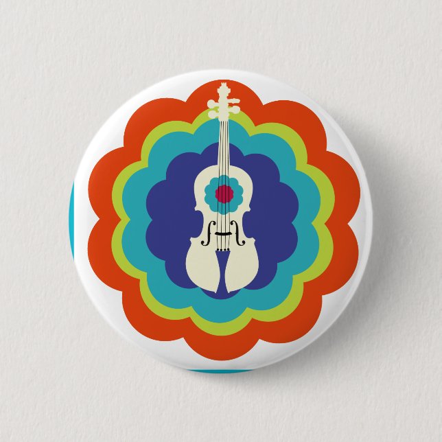 Violin Gift-Button 6 Cm Round Badge (Front)