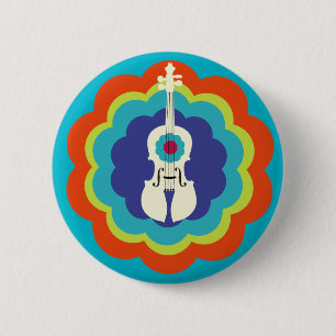 Violin Gift-Button 6 Cm Round Badge