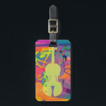 Violin Gift Case Tag<br><div class="desc">Never lose your violin or luggage with this acrylic luggage tag with a leather strap. Features a funky,  art violin design. Matching Fuschia background.</div>
