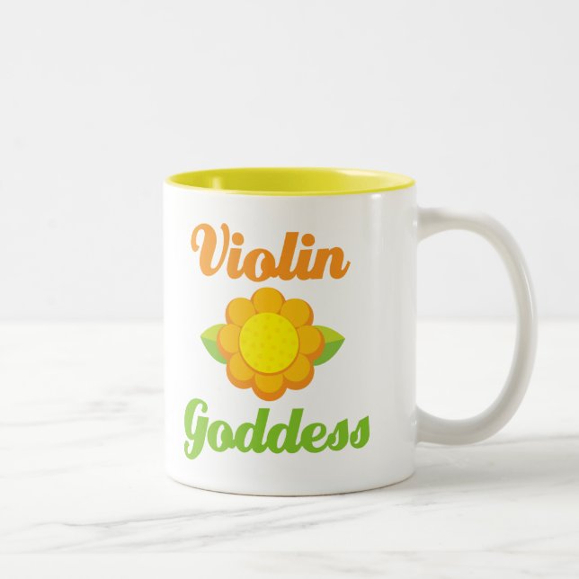 Violin Goddess Two-Tone Coffee Mug (Right)