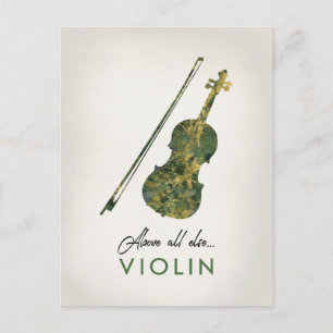Violin - Green Marble Music Postcard