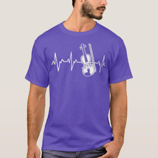 Violin Heartbeat Gift Musical Instrument Violinist T-Shirt