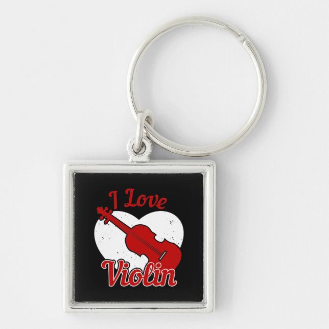 Violin - I Love Violin Key Ring (Front)