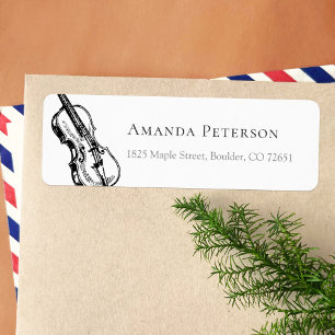 Violin Illustration Violinist Return Address Label