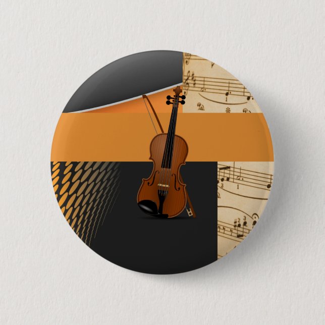 Violin in Abstract 6 Cm Round Badge (Front)