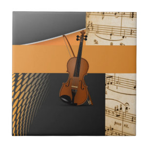 Violin in Abstract Tile