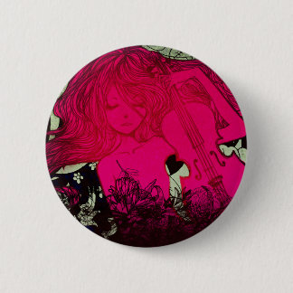 Violin in Fuchsia 6 Cm Round Badge
