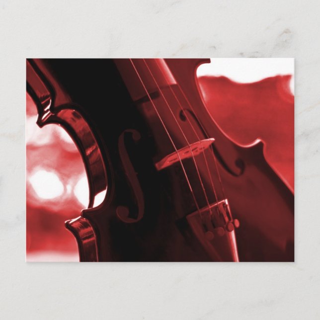 Violin in Red and Black Postcard (Front)