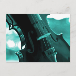 Violin in Teal and Black Postcard