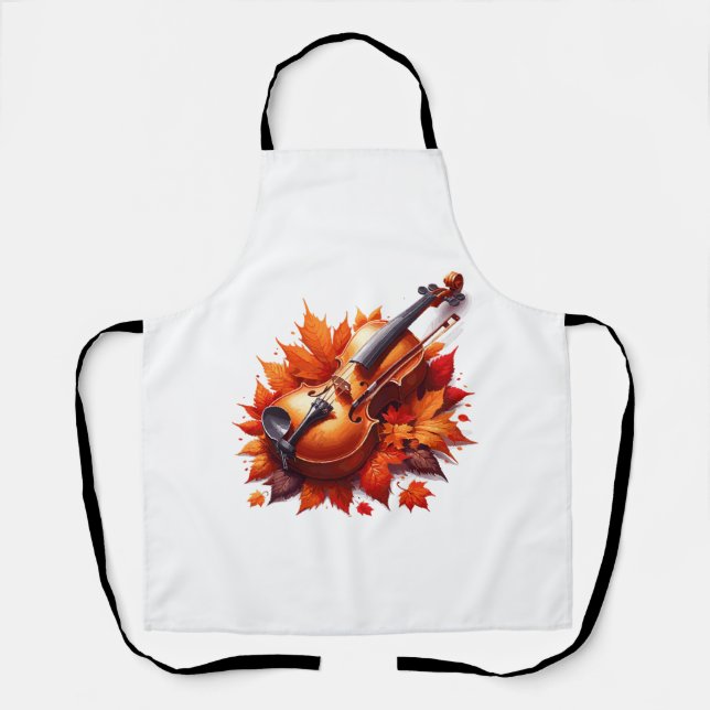Violin in the bed of leaves apron (Front)