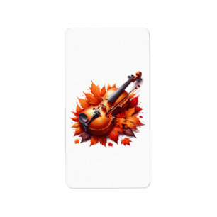 Violin in the bed of leaves label