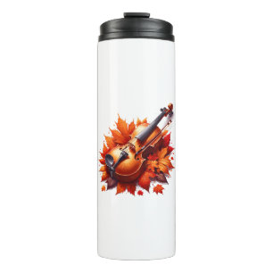 Violin in the bed of leaves thermal tumbler