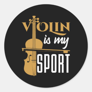 Violin Is My Sport Classic Round Sticker