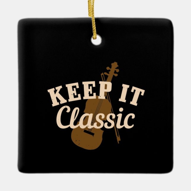 Violin - Keep It Classic Ceramic Ornament (Front)