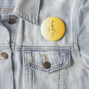 Violin key 6 cm round badge
