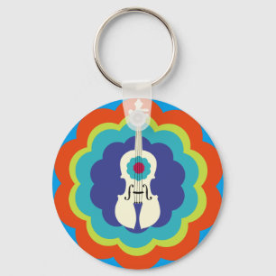 Violin Key Chain -- 60s Colour Burst