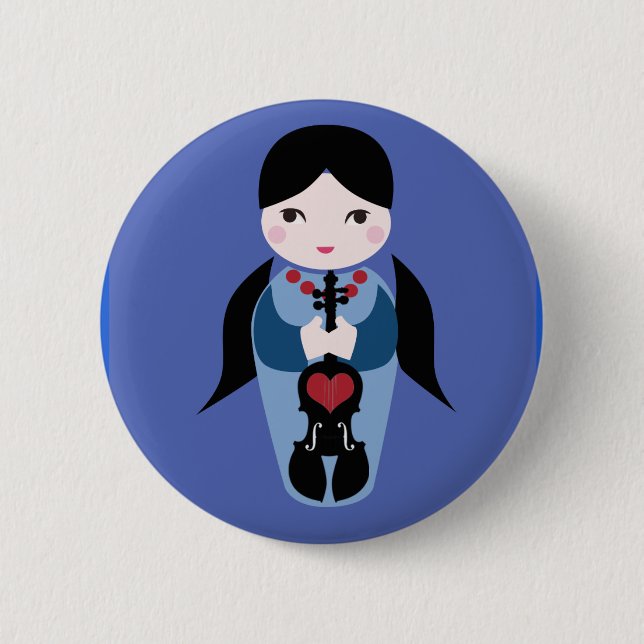 Violin Kokeshi Button (Front)
