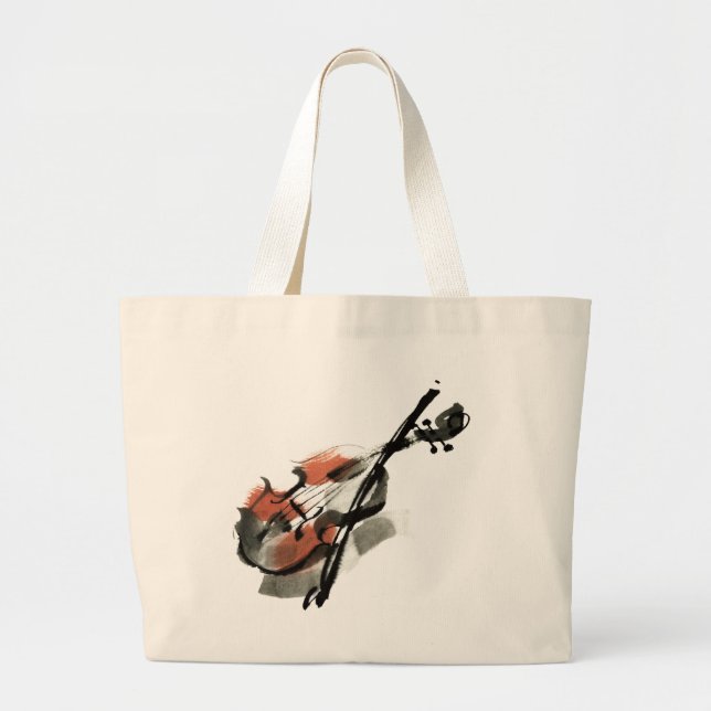 Violin Large Tote Bag (Front)