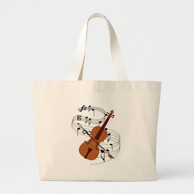 Violin Large Tote Bag (Front)