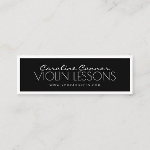 Violin Lessons Black & White Bordered Card