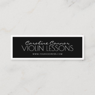 Violin Lessons Black & White Bordered Card