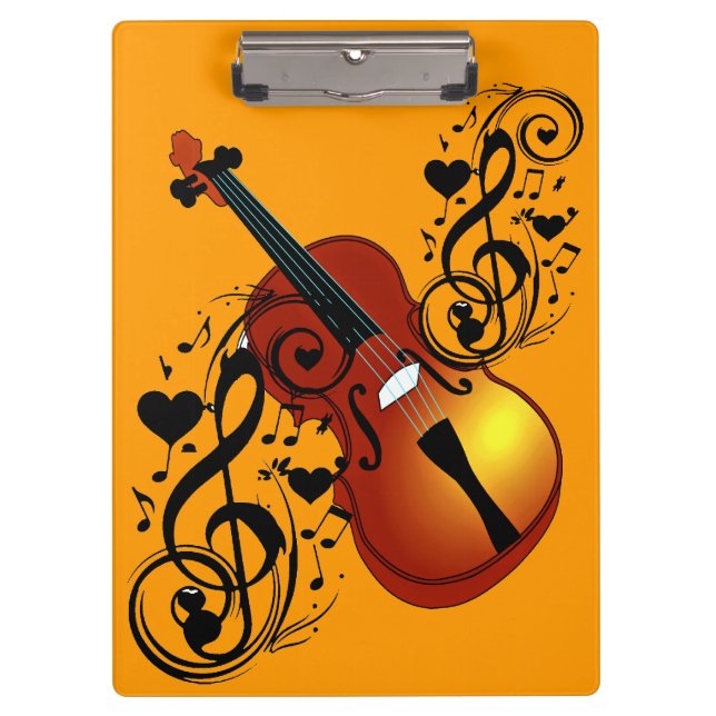 Violin,Lover at Heart_ Notebook Clipboard (Front)