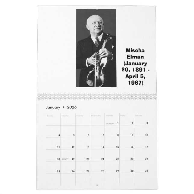 Violin Masters Calendar (Jan 2026)