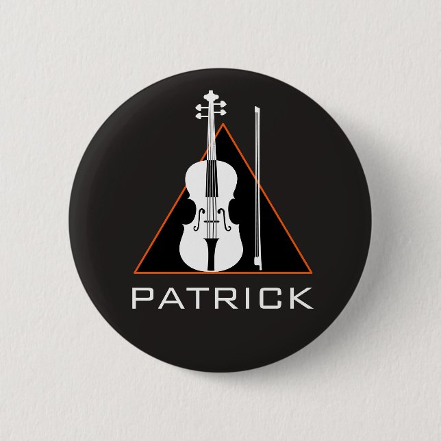 Violin minimal negative space Modern Violinist 6 Cm Round Badge (Front)