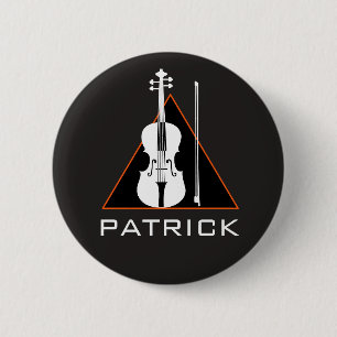 Violin minimal negative space Modern Violinist 6 Cm Round Badge