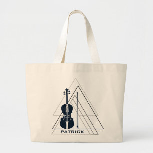 Violin minimal negative space Modern Violinist Large Tote Bag