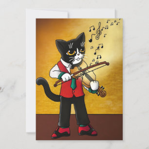 Violin Music Cat Card