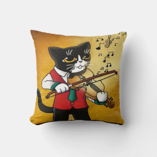 Violin Music Cat Cushion
